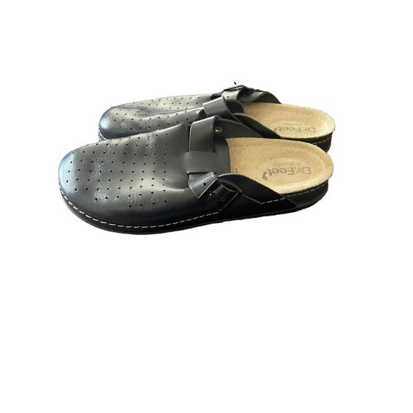 Dr. Feet Womens Black Slip On Round Toe Anatomic Zone 3 Flat Clog Size 44 - Picture 1 of 9